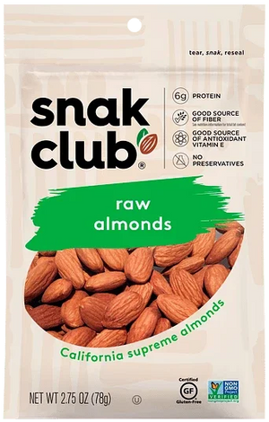 Snak Club Raw Almonds 78g | Welaza