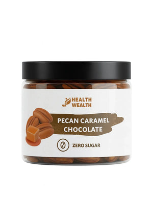 Health Wealth Pecan Caramel Chocolate Dragee Zero Sugar 150g