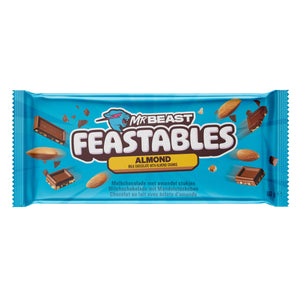 Mr Beast Feastables Almond Chocolate Bar 60gm, Made with Grass-Fed Milk Chocolate and Organic Cocoa