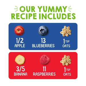 HappyBABY Organics Clearly Crafted Fruit & Oat Pouches Variety Pack, 113g (12pc)