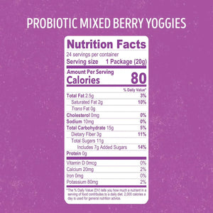 Nature's Garden Probiotic Mixed Berry Yoggies 480g, 24 pk.