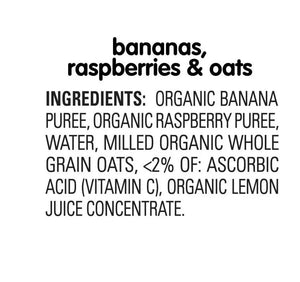 HappyBABY Organic Bananas, Raspberries & Oats Pouch 113g