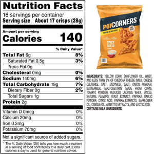 Popcorner Spicy Queso Popped Corn Chips, 28.3g