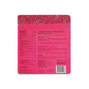 Aroha Strawberries coated with milk chocolate-Honey 40g