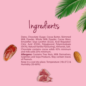 Chocodate Exclusive Ruby – Chocolate-Coated Dates with Roasted Almonds - 230Gm