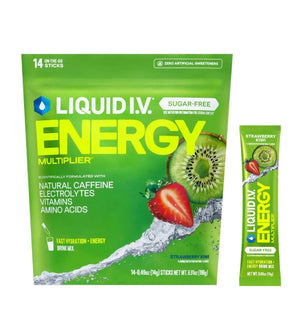 Liquid I.V. Energy Multiplier Sugar-Free Electrolyte Powder Variety Pack, Blackberry Lemonade and Strawberry Kiwi - 364g (26