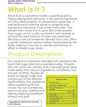 Liv Smart Monk Fruit Sweetener With Allulose 250g