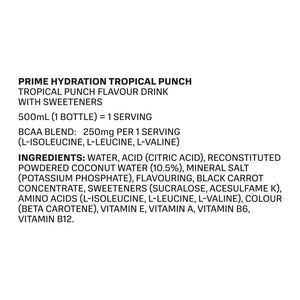 Prime Tropical Punch Hydration Drink - 500ml Pack of 12