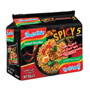 Indomie Hot Spicy Chicken Fried Gourmet Noodles, Halal Certified - Each - 83g 5 Packs | Welaza