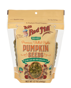 Bob's Red Mill Organic Shelled Pepitas Pumpkin Seeds, Non-GMO 340gm