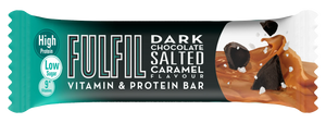 Fulfil Dark Chocolate Salted Caramel Flavour - Vitamin & Protein Bar, Low Sugar, High Protein, 150 Calories With 9 Vitamins