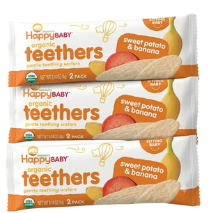 HappyBABY Organic Teethers 4g, Sweet Potato & Banana - Pack of 12