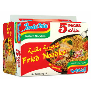 Indomie Instant Fried Noodles with Seasoning Powder and Sauce - 80 g Pack of 5 | Welaza