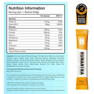 Humantra Mango Electrolyte Hydration Pack – Zero Sugar, 20 Servings, 72g