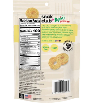 Snak Club Tajin pineapple rings 64g