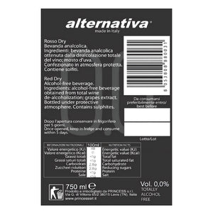 Alternativa 0.0% Rosso Halal-Certified (Alcohol Free) Red Dry Wine 750ml