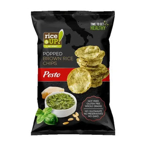 Rice Up Whole Grain Brown Rice Chips Pesto 120g, Gluten free, No GMO