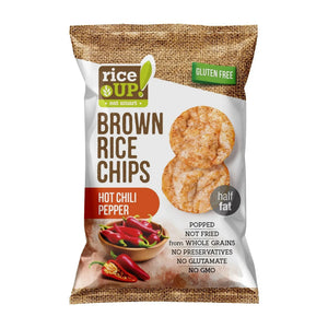 Rice Up Whole Grain Rice Chips Hot Chili Peppers 60g, Gluten free, No GMO