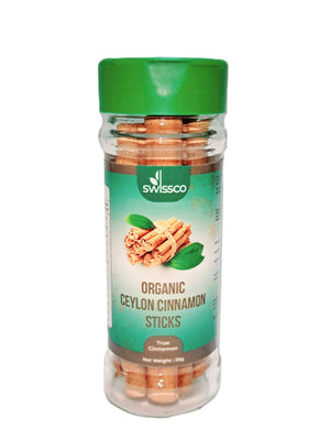 SWISSCO Organic Ceylon Cinnamon Sticks 30g