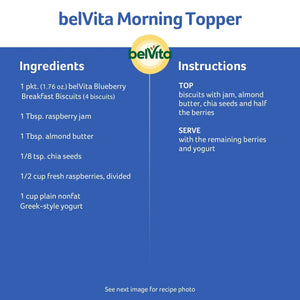 Belvita Crunchy Breakfast Biscuits, Blueberry - 1.25 kg (25 Packs of 4)