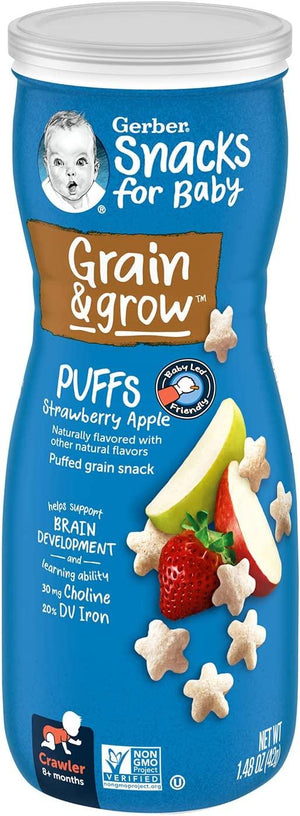 Gerber Puffs Cereal Snack, Strawberry & Apple 42g