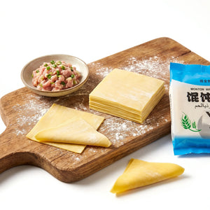 XI SHI Square Yellow Wonton Wrappers - 4 pkt