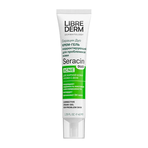 Librederm Seracin Duo Cream For Acne Spot Treatment, Blackheads, Hydrating Moisturizer 40ml