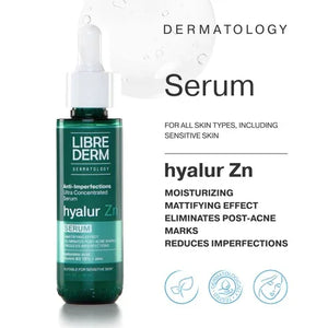 Librederm Hyalur Serum With Zn & Vitamin B3, Acne Treatment, Minimizes Pores, Clears Acne 40ml