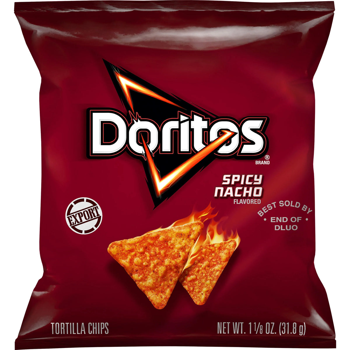 Doritos Spicy Nacho Flavored Tortilla Chips, 1.25 OZ (31.8g) - Export