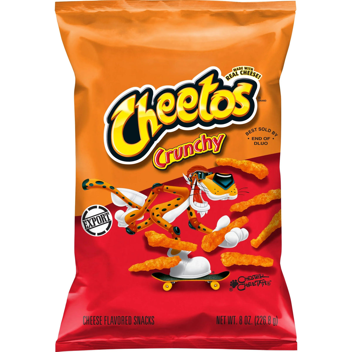 Cheetos Crunchy Cheese Flavored Snacks, Made with Real Cheese, Export - 1.25 OZ