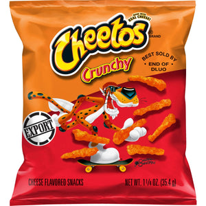 Cheetos Crunchy Cheese Flavored Snacks, Made with Real Cheese, Export - 1.25 OZ