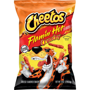 Cheetos Crunchy Flaming Hot Cheese Flavored Snack, Made with Real Cheese - 8 OZ
