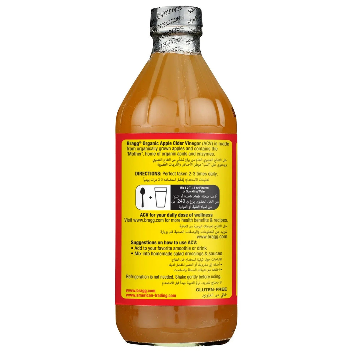Bragg Unpasteurized Organic Apple Cider Vinegar, Raw & Unfiltered, Non-GMO - 946ml