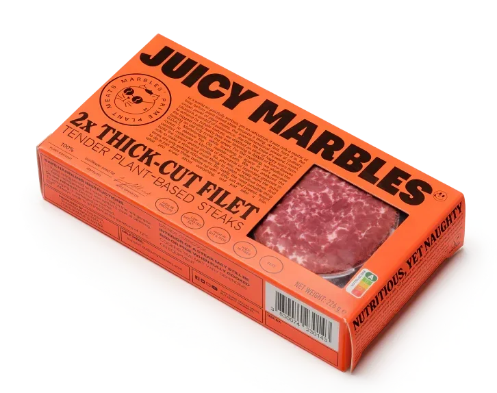 Juicy Marbles Plant-Based Vegan Tender Steak 2x Thick- Cut Fillet 113g