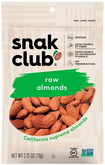 Snak Club Raw Almonds 78g | Welaza