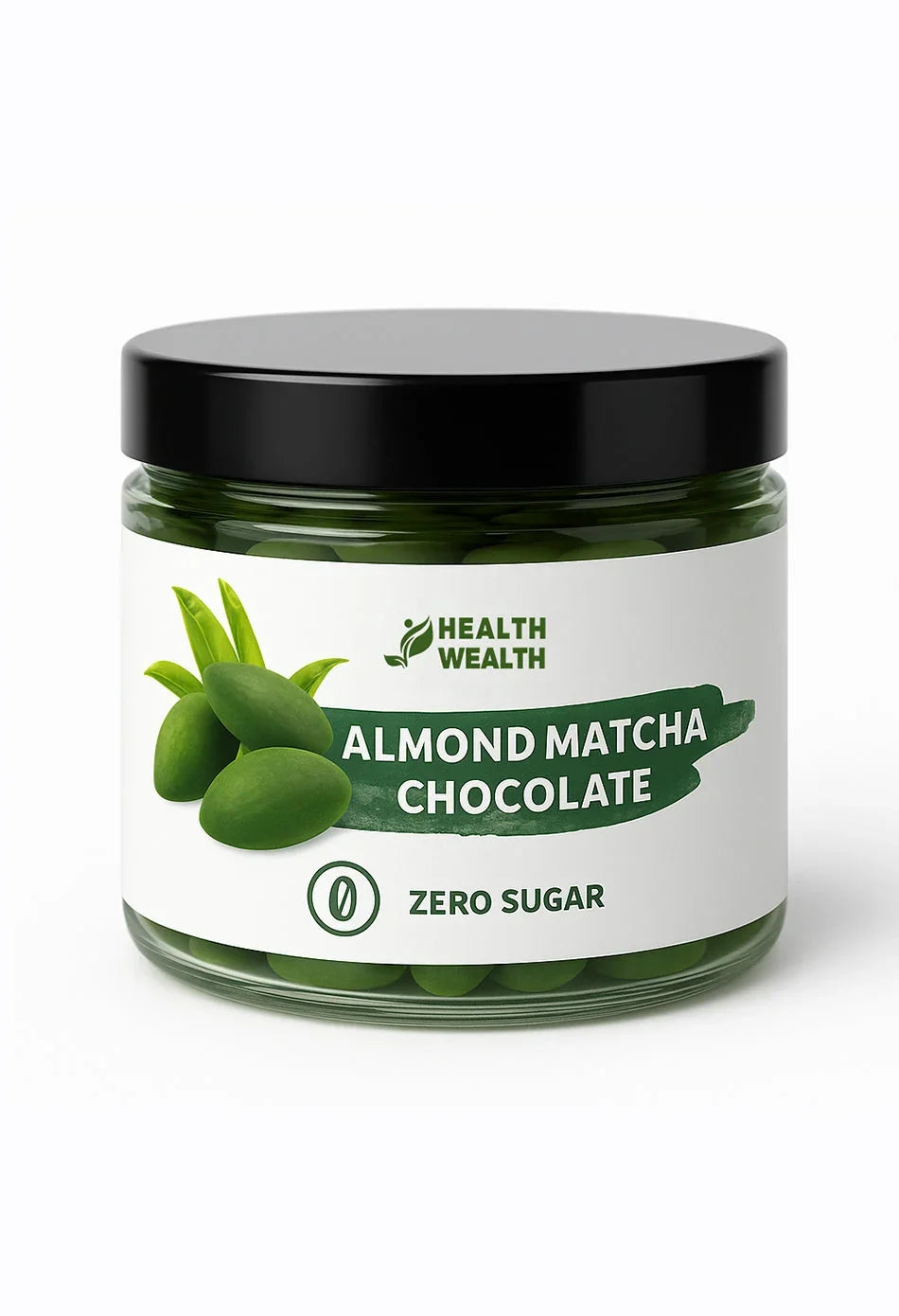Health Wealth Almond Matcha Chocolate Dragee Zero Sugar 175g