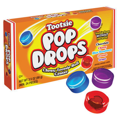 Tootsie Pop Drops Candy Chocolate, Cherry, Blue Raspberry, Orange & Grape 99 g