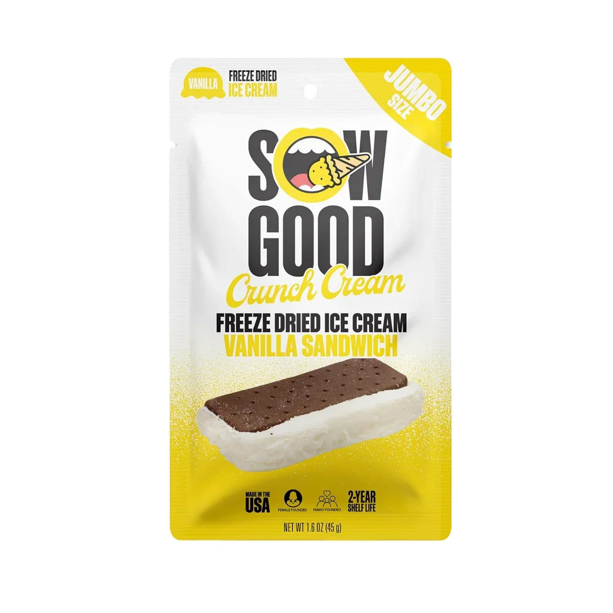 Sow Good Vanilla Crunch Cream Freeze-Dried Ice Cream, 45g