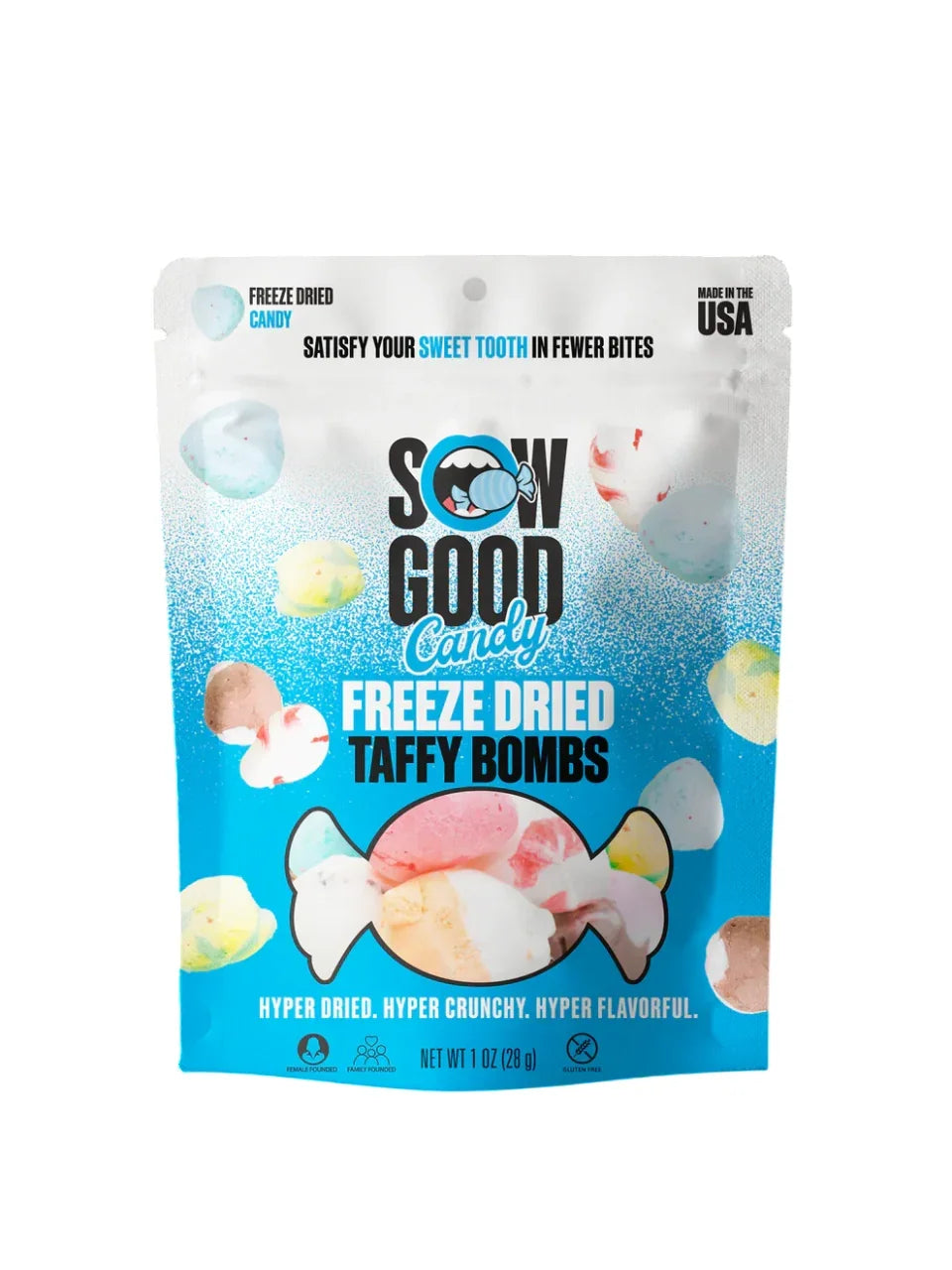 Sow Good Candy Freeze Dried Taffy Bombs, 57g