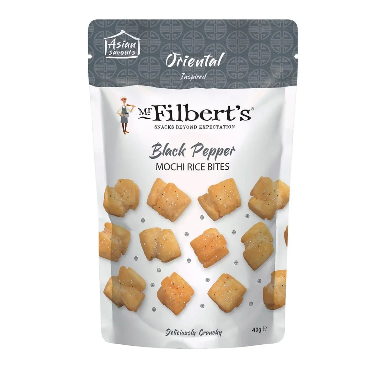 Mr.Filbert Black Peper Mochi Rice Bites 40g