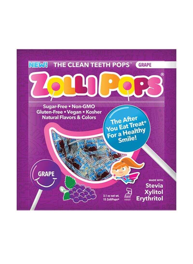 Zolli Pops Clean Teath Pops Grape 3.1Oz