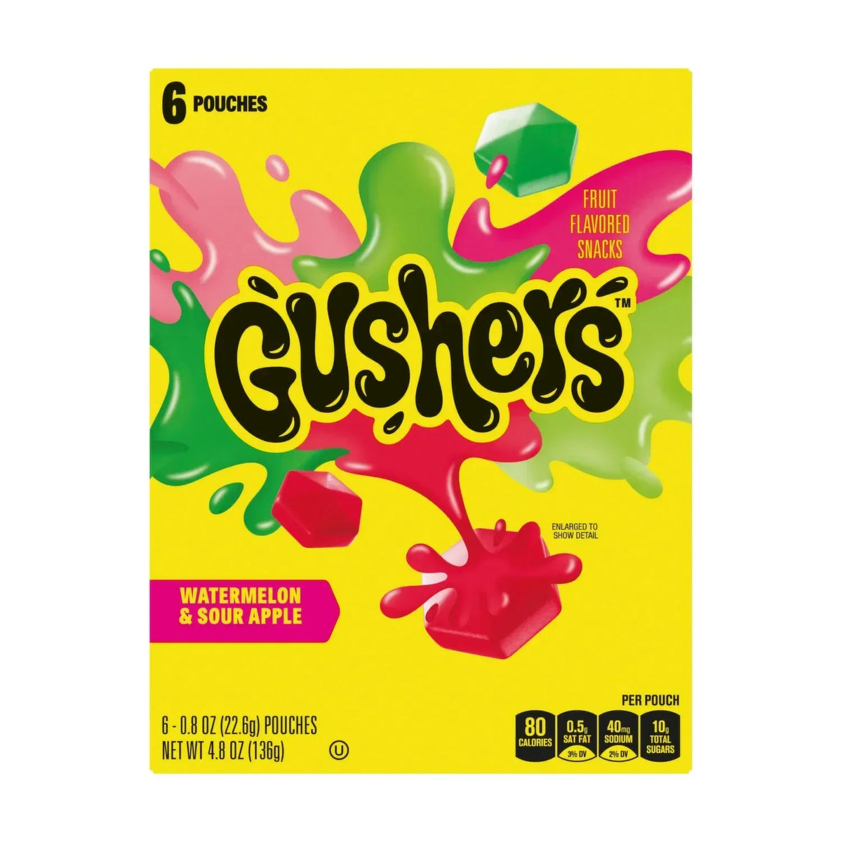 Gushers Watermelon & Sour Apple Fruit Flavored Snacks 136g