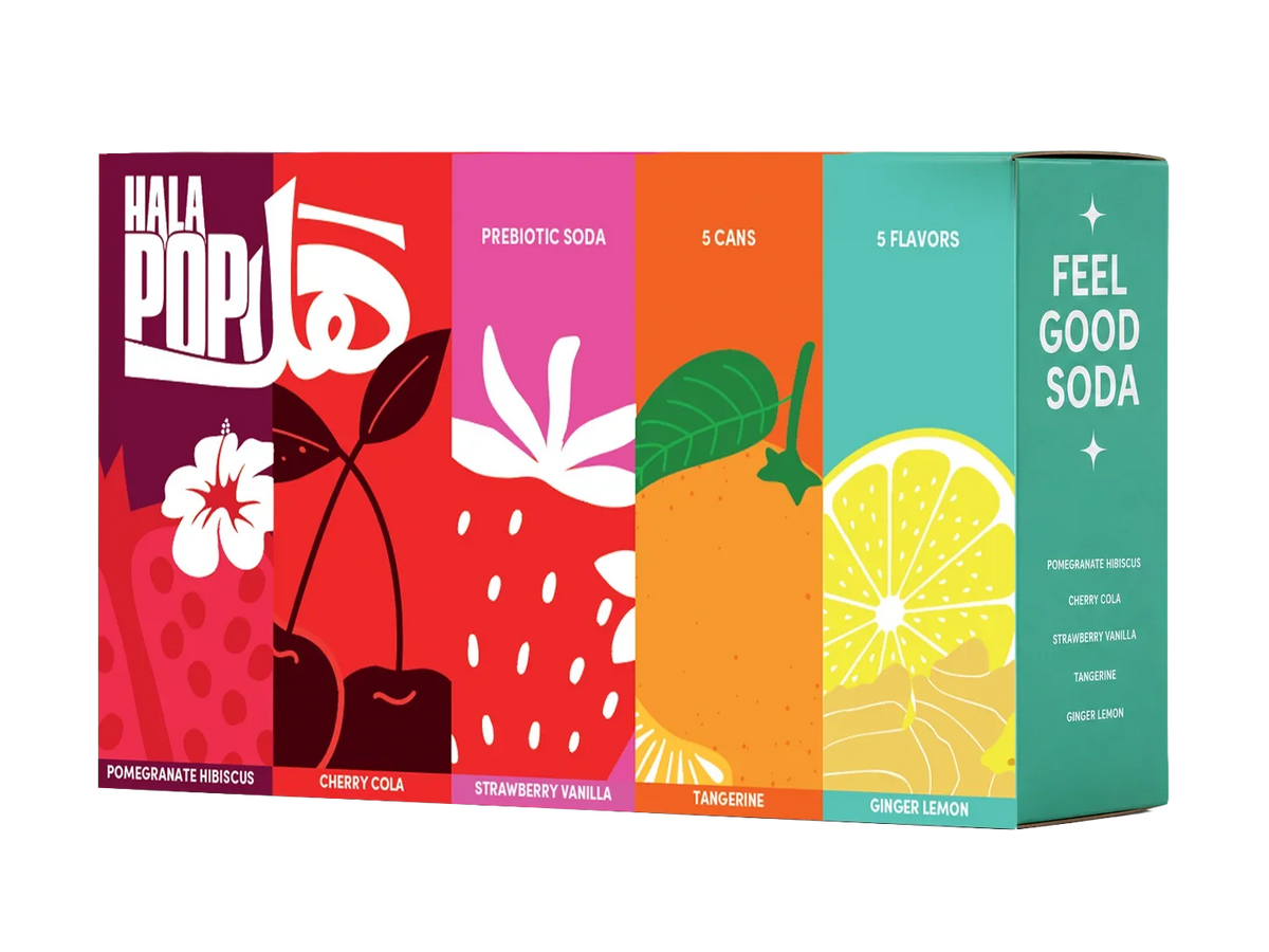 HALAPOP Variety Pack 5 × 250ml Prebiotic Soda | WELAZA