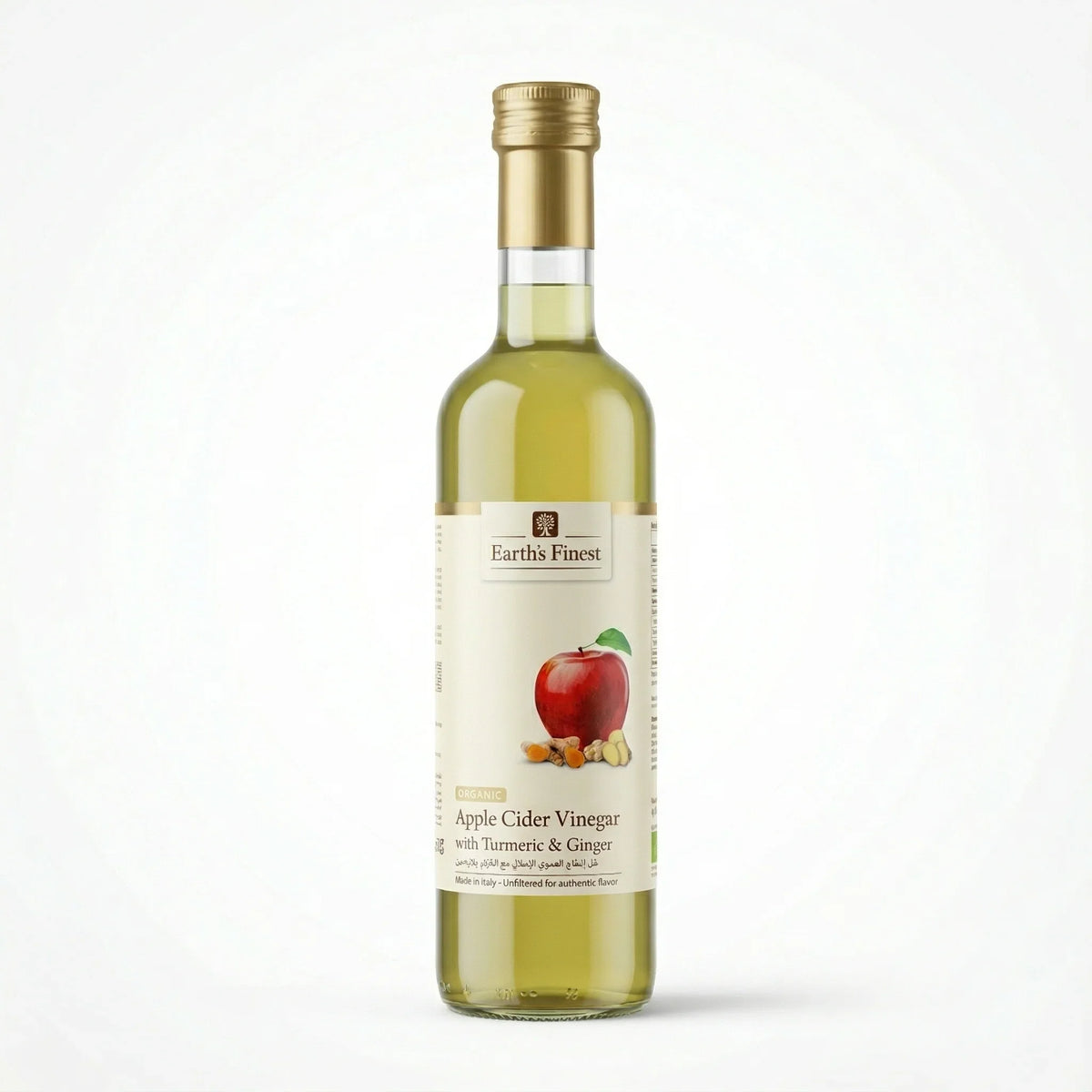 Earth's Finest Organic Apple Cider Vinegar with Ginger & Turmeric 500ml