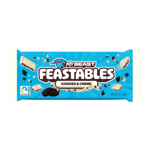 Mr Beast Feastables Cookies & Creme Chocolate Bar 60g, Made with Grass-Fed Milk Chocolate and Organic Cocoa (Near Expiry)
