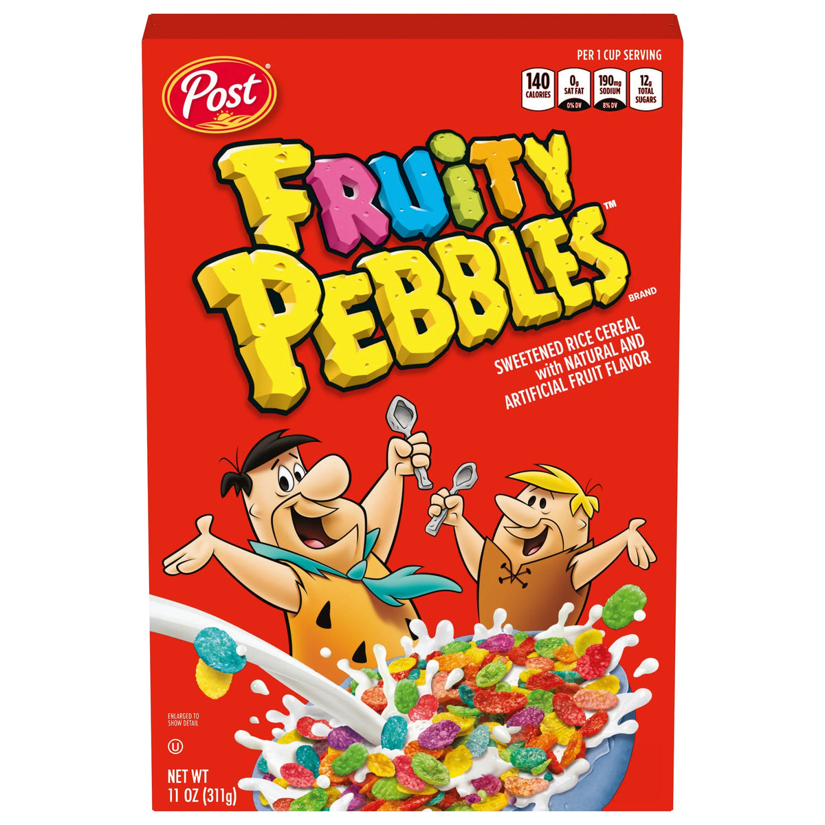 Post Fruity Pebbles Sweetened Rice Breakfast Cereal Gluten Free