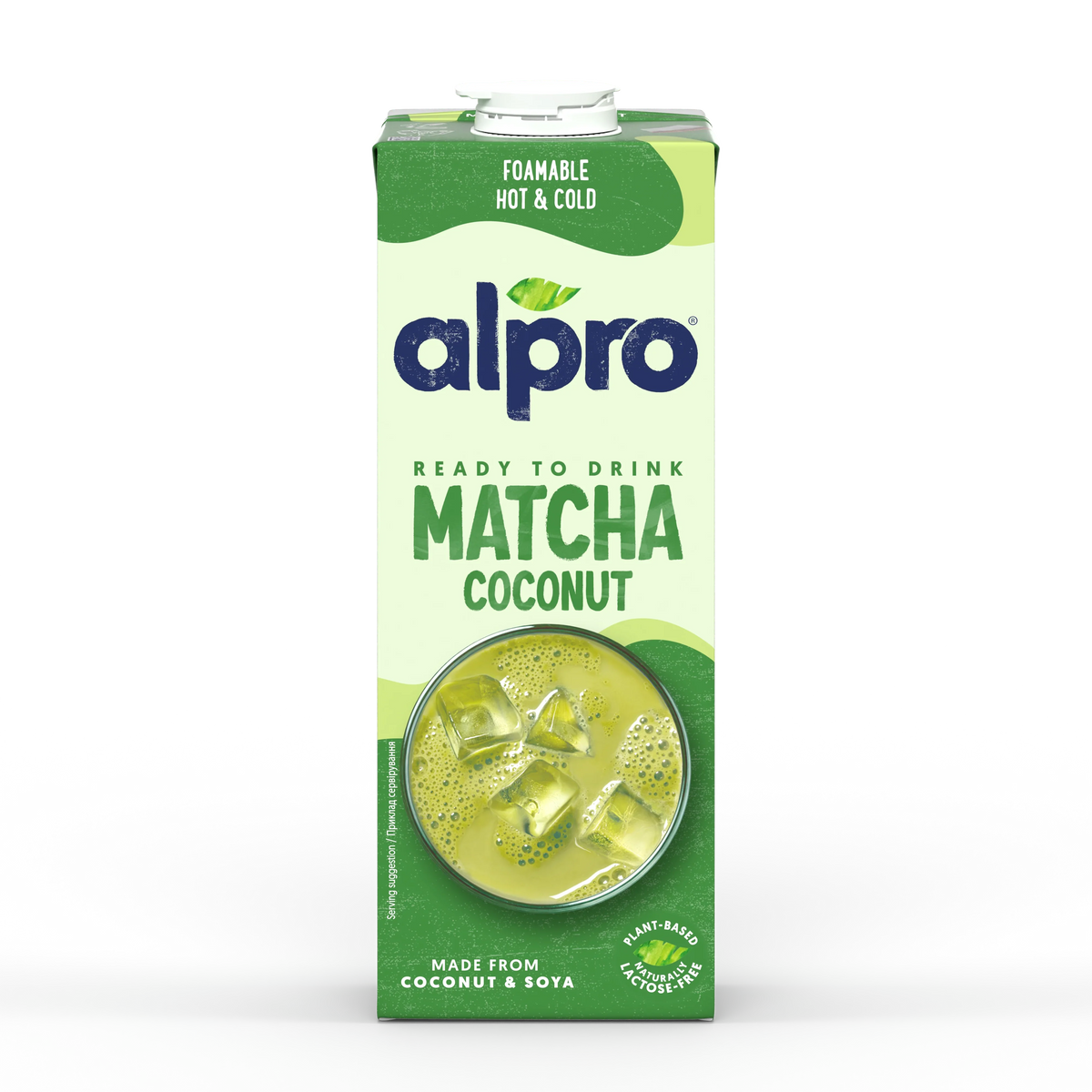 Alpro Matcha Coconut 1L, 100% plant-based matcha beverage with coconut, Rich in Nutrients.