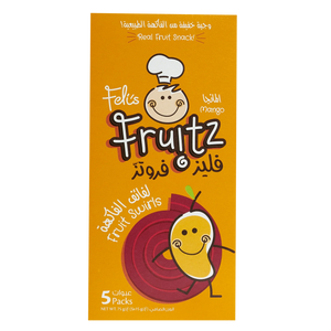 Feli's Fruitz Mango Fruit Swirls - Real Fruit Snack - Vegan- Gluten Free 75gm (5x15gm)