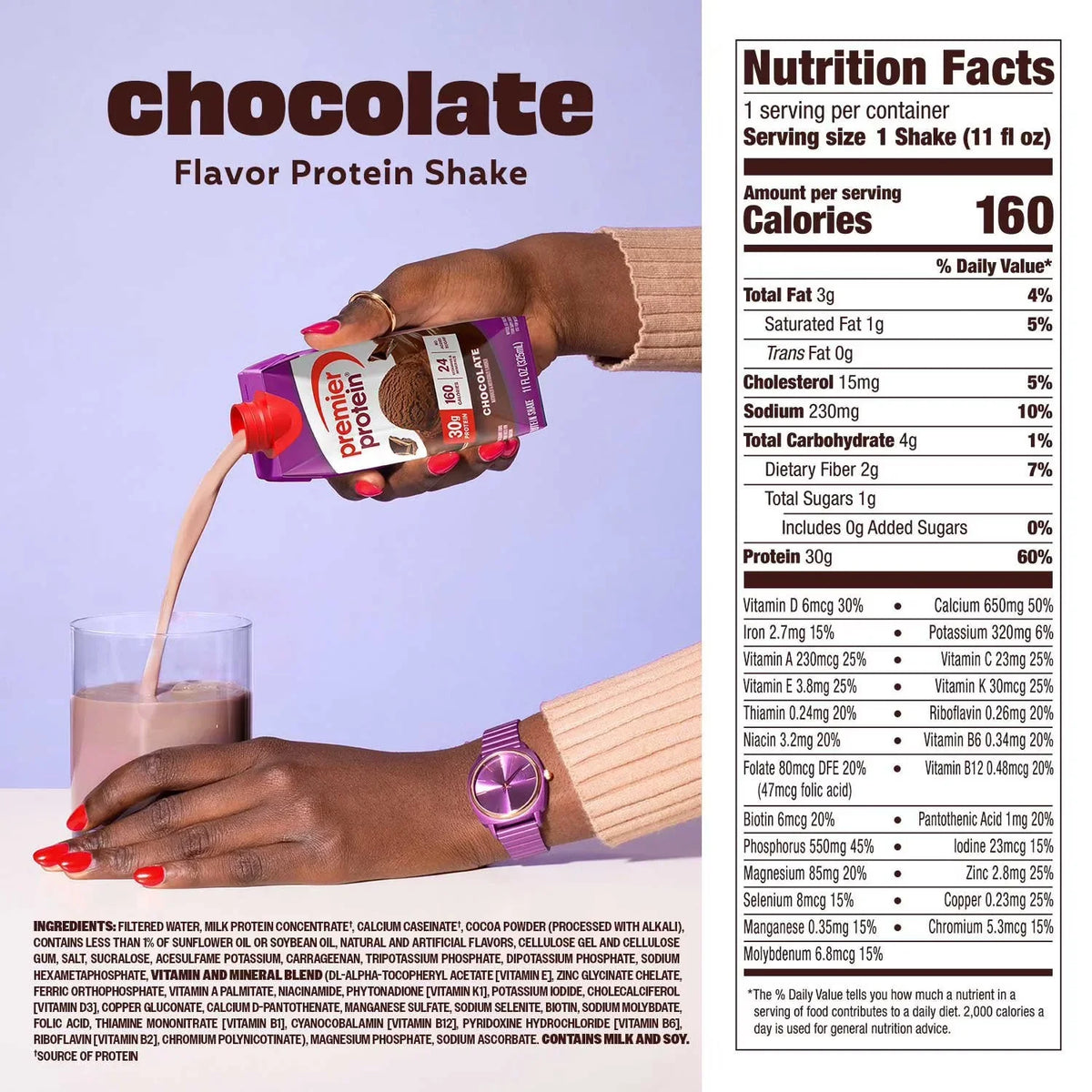 Premier Protein 30g High Protein Shake, Chocolate 325ml