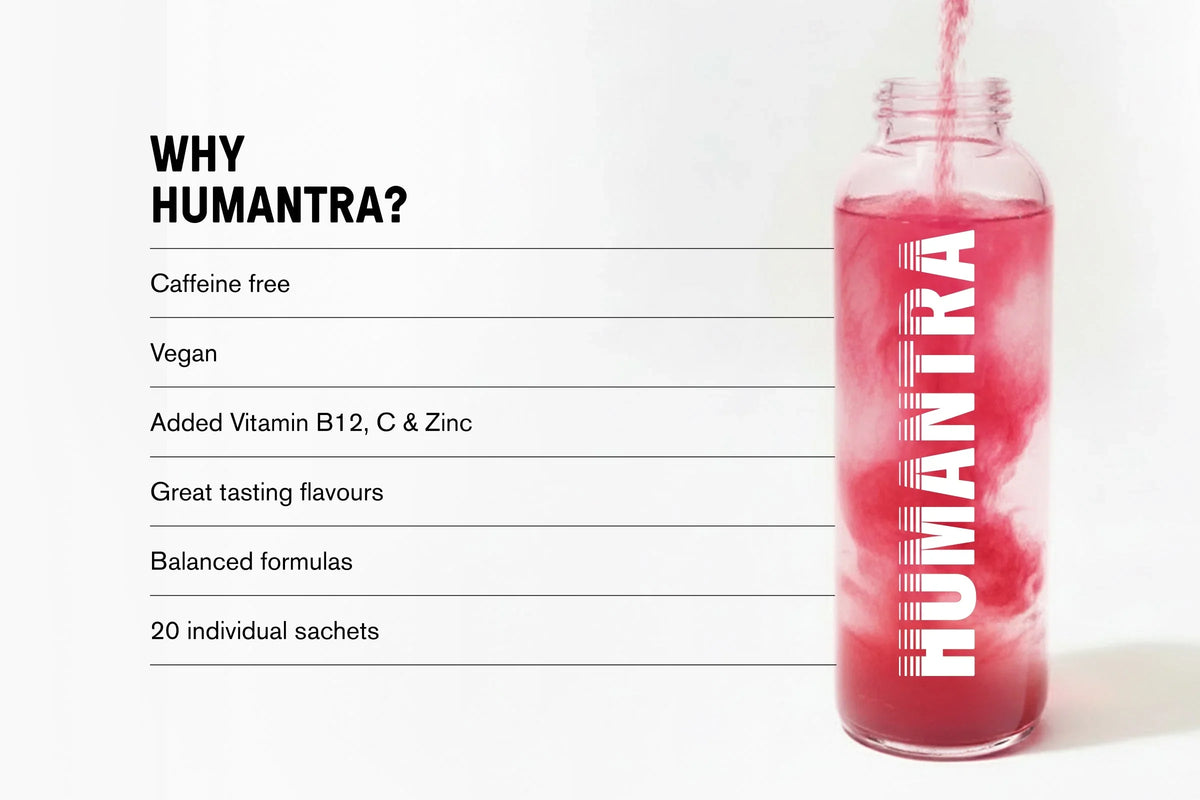 Humantra Black Cherry Electrolyte Hydration Pack – Zero Sugar, 20 Servings, 72g